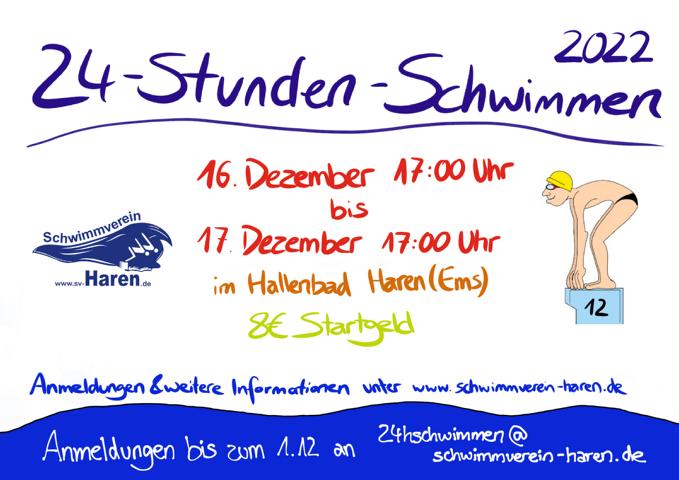 24h Schwimmen Plakat 2022
